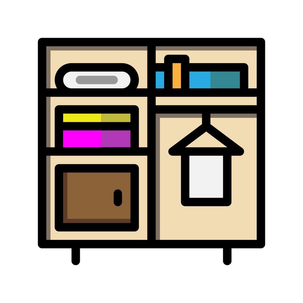 Cupboard flat icon. editable wardrobe symbols. Stock Free