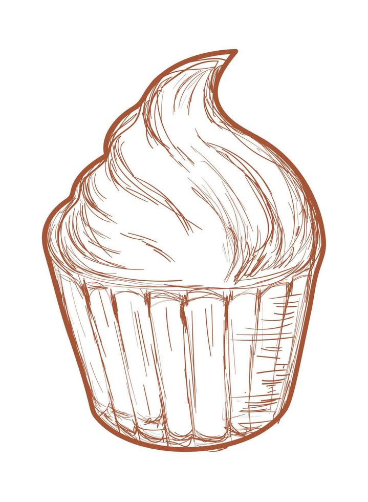 cupcake doodle icon Stock Free