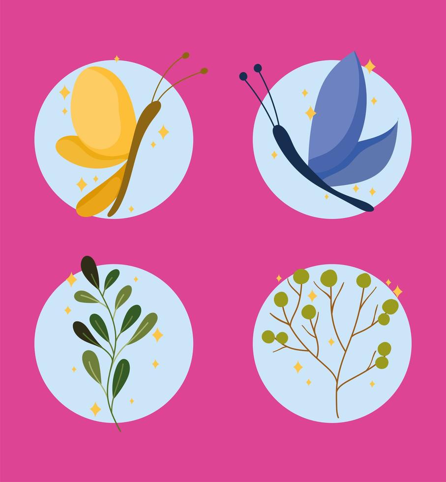 cute butterfly icons Stock Free