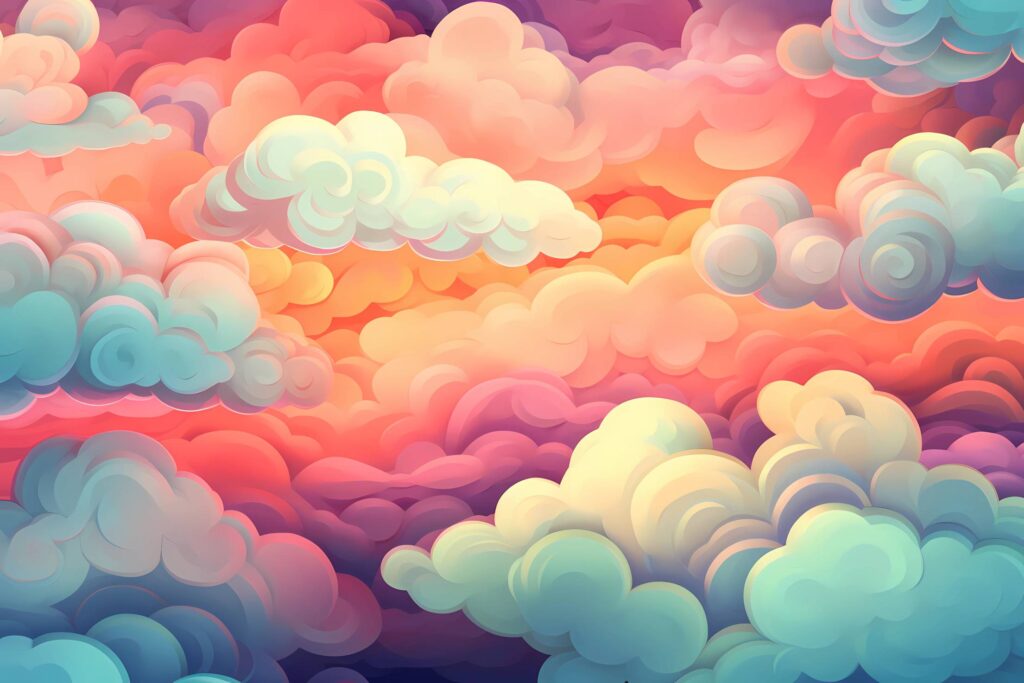 Cute Colorful Clouds Background Stock Free