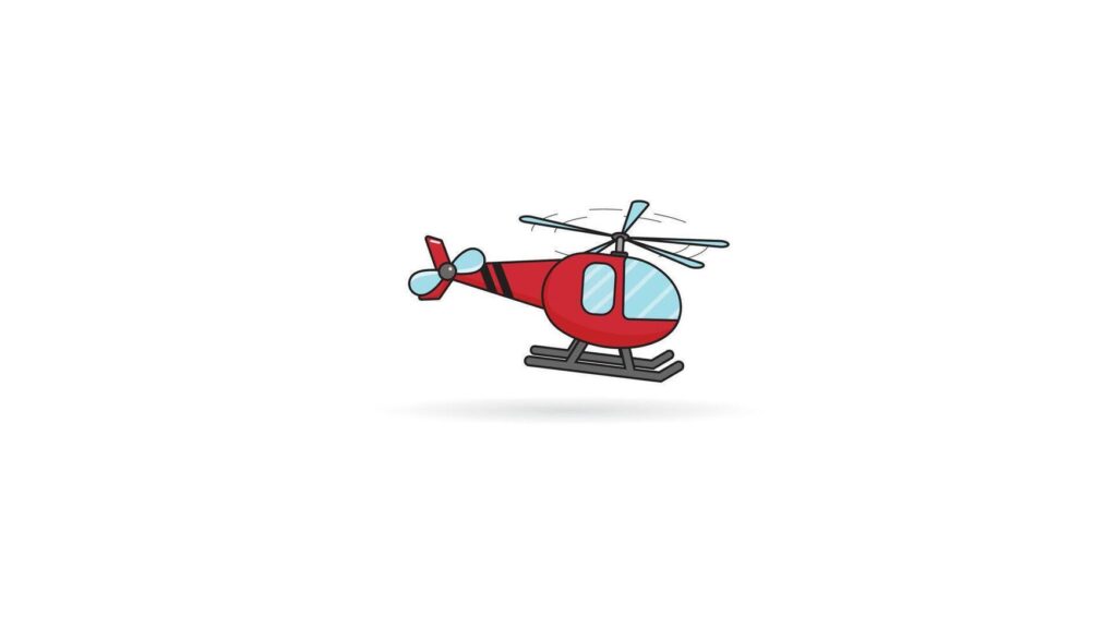 cute helicopter icon with red color isolated on white background suit for logo or coloring book Stock Free