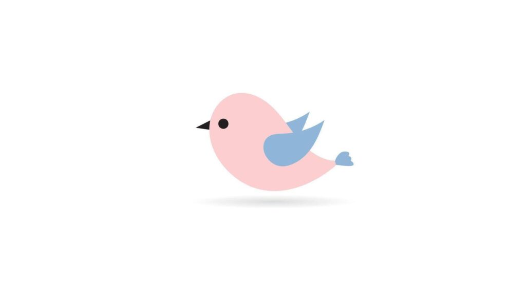 cute icon little pink bird isolated on white background suit for logo or mascot Stock Free