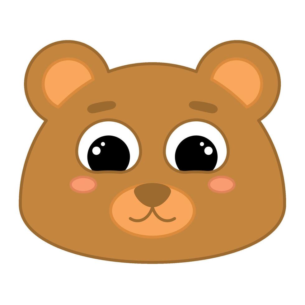 Cute kawaii bear emoji icon Stock Free