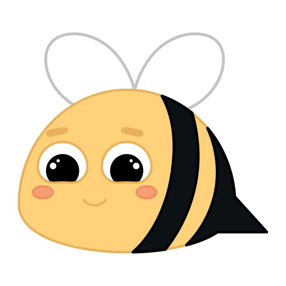 Cute kawaii bee emoji icon Stock Free