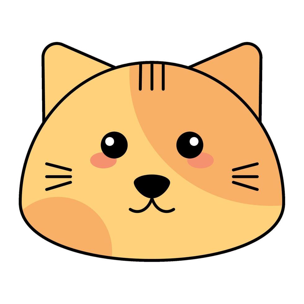 Cute kawaii cat emoji icon Stock Free