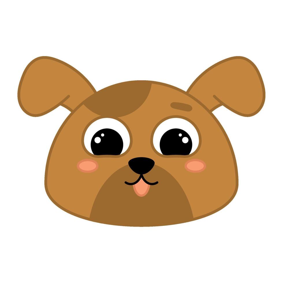 Cute kawaii dog emoji icon Stock Free