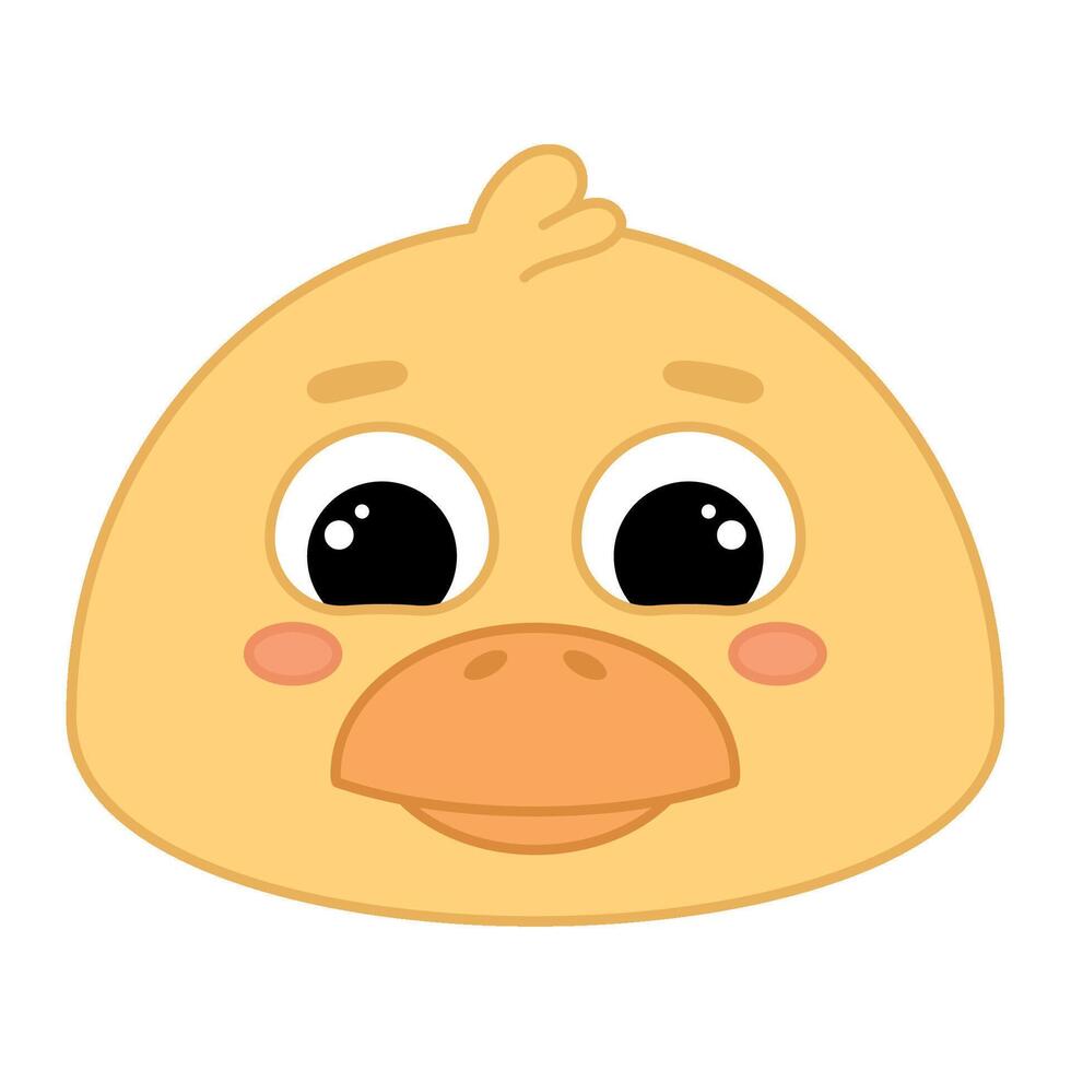 Cute kawaii duck emoji icon Stock Free