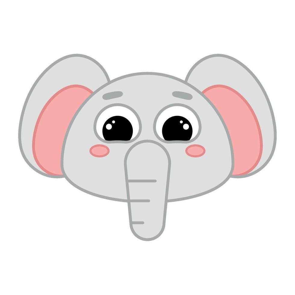 Cute kawaii elephant emoji icon Stock Free