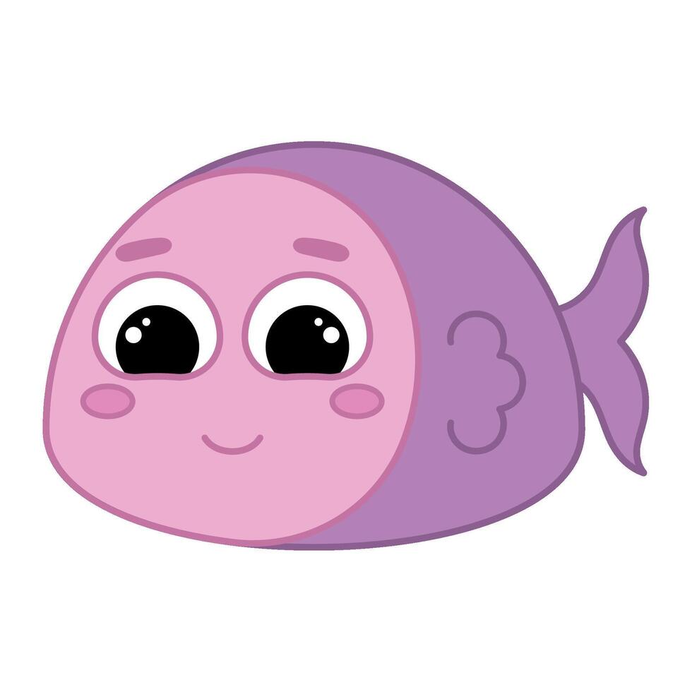 Cute kawaii fish emoji icon Stock Free