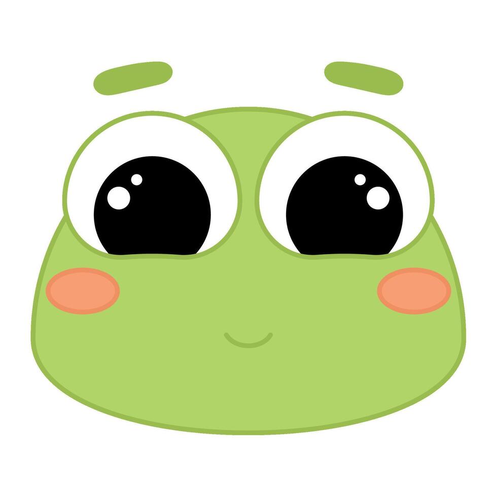 Cute kawaii frog emoji icon Stock Free