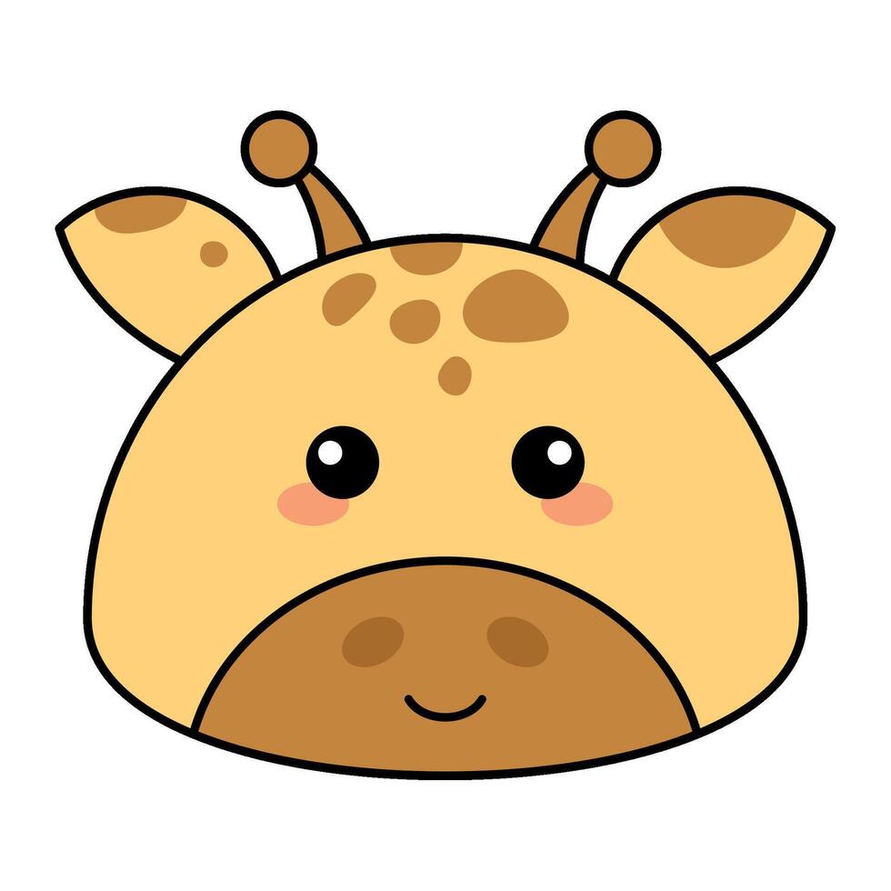 Cute kawaii giraffe emoji icon Stock Free