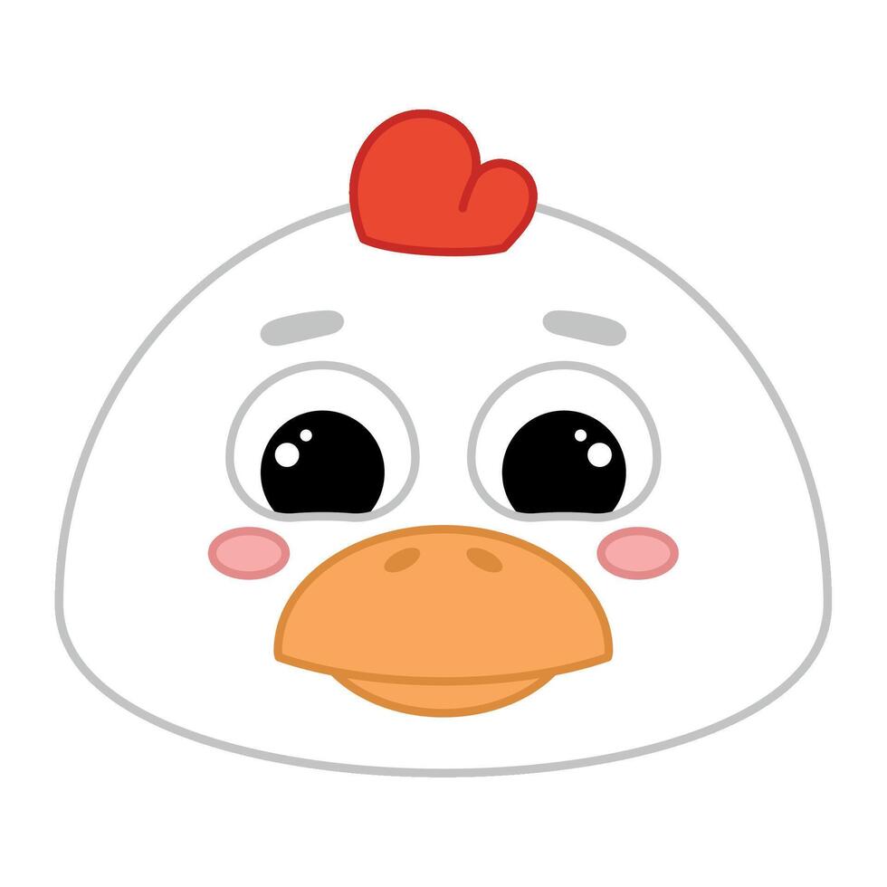 Cute kawaii hen emoji icon Stock Free