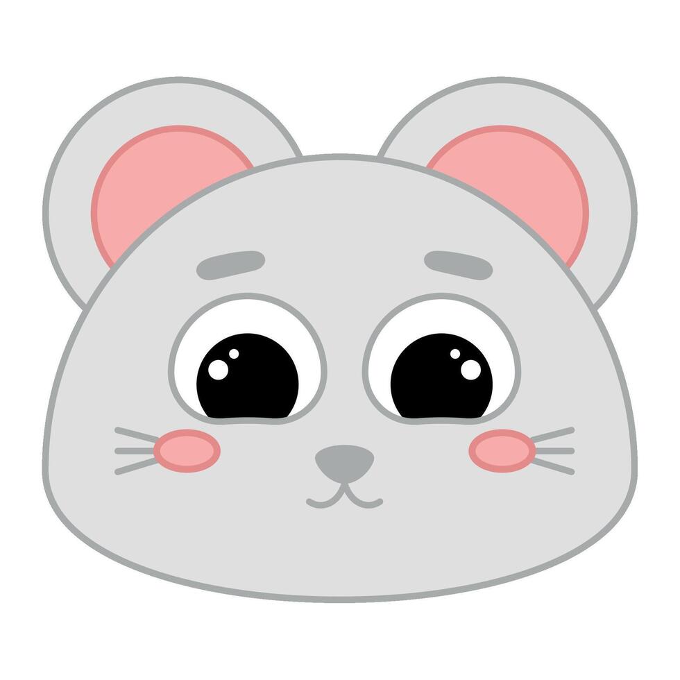 Cute kawaii mouse emoji icon Stock Free