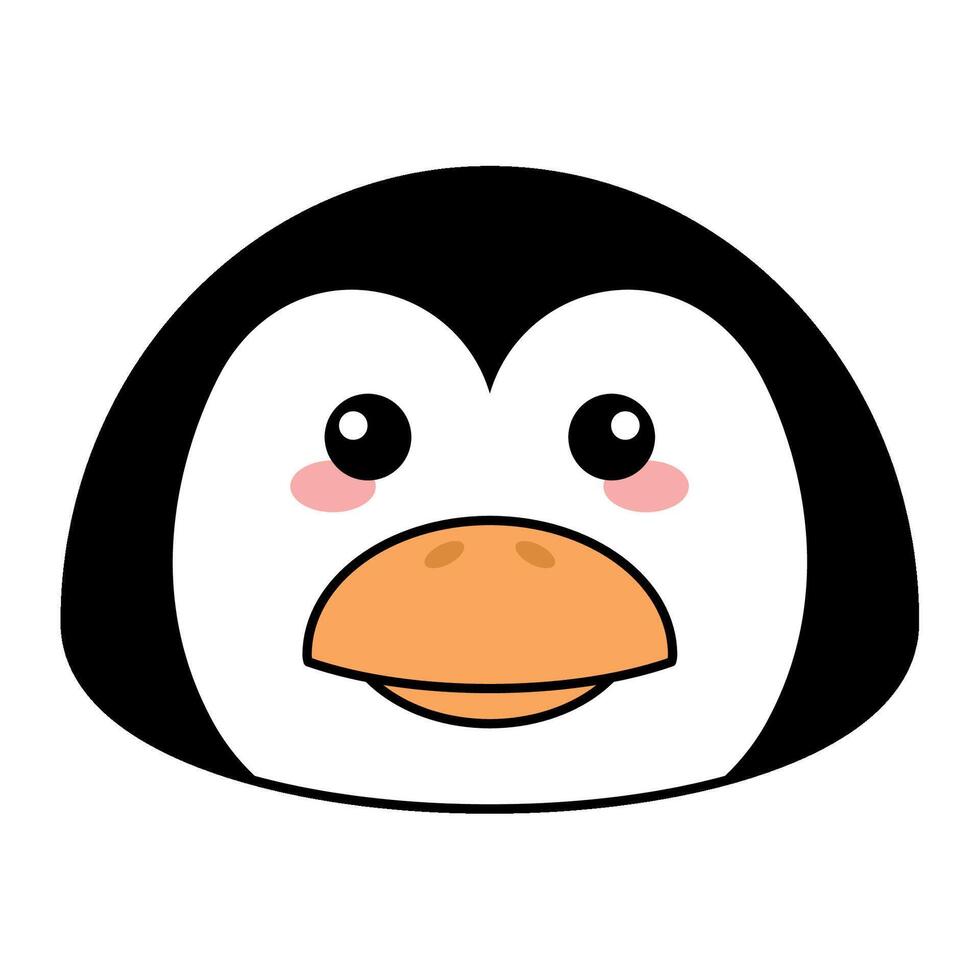 Cute kawaii penguin emoji icon Stock Free