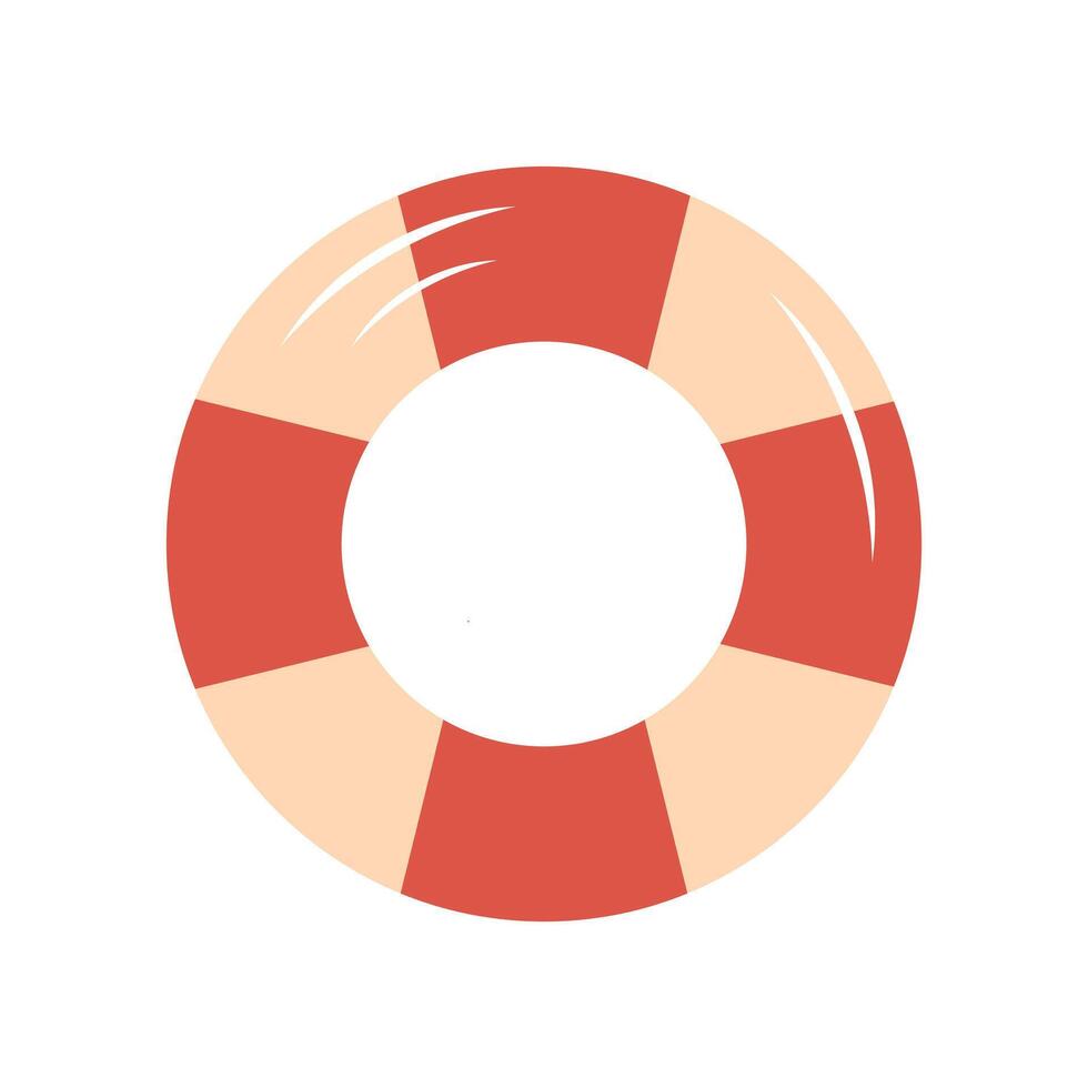 Cute lifebuoy. Lifeguard icon. Rubber inflatable ring. illustration isolated on white background. Stock Free