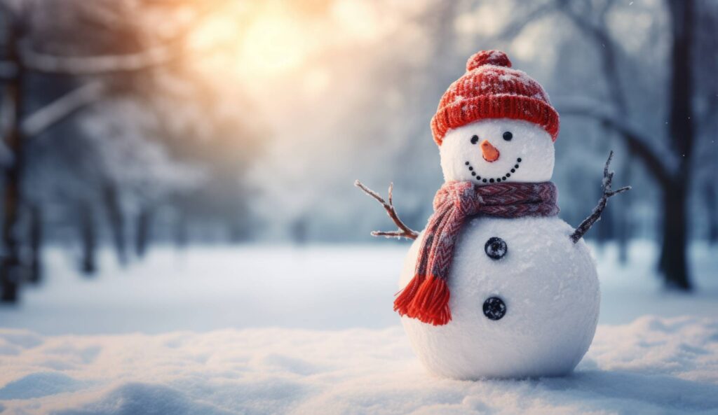 Cute Snowman with Space for Text Stock Free