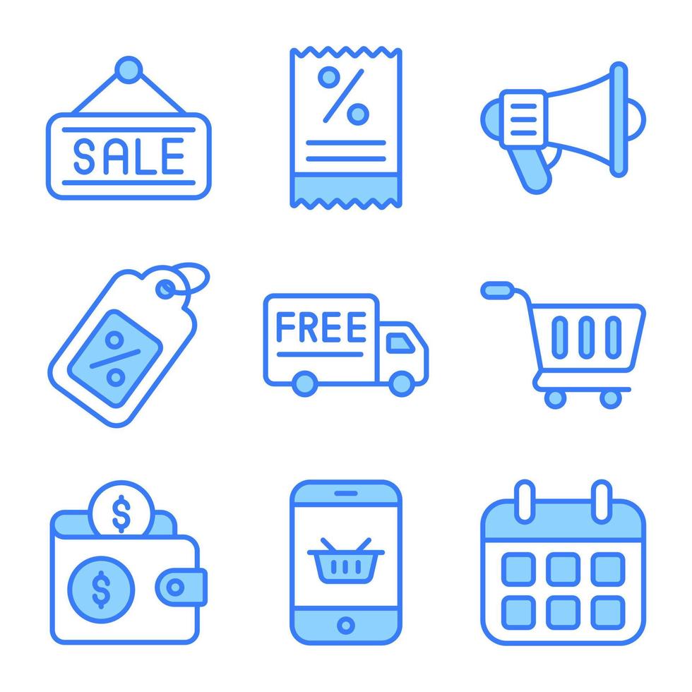 Cyber Monday icons Set of E-Commerce and Shopping related Vector Icons. Stock Free