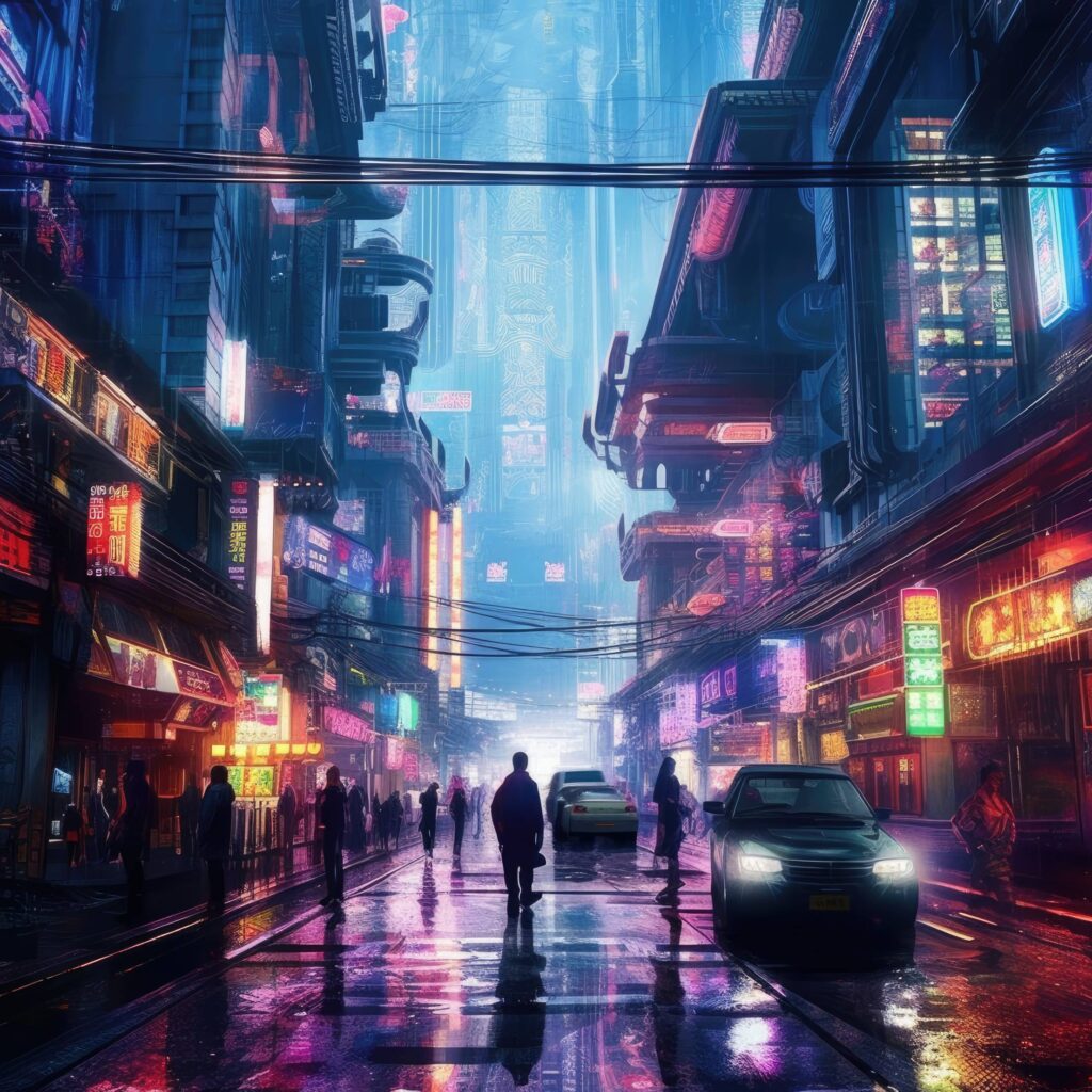 Cyberpunk Futuristic City Stock Free