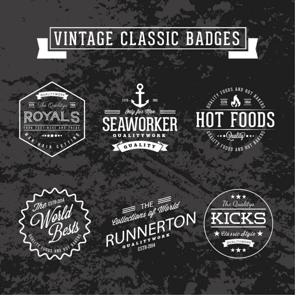 Vintage retro classic badges