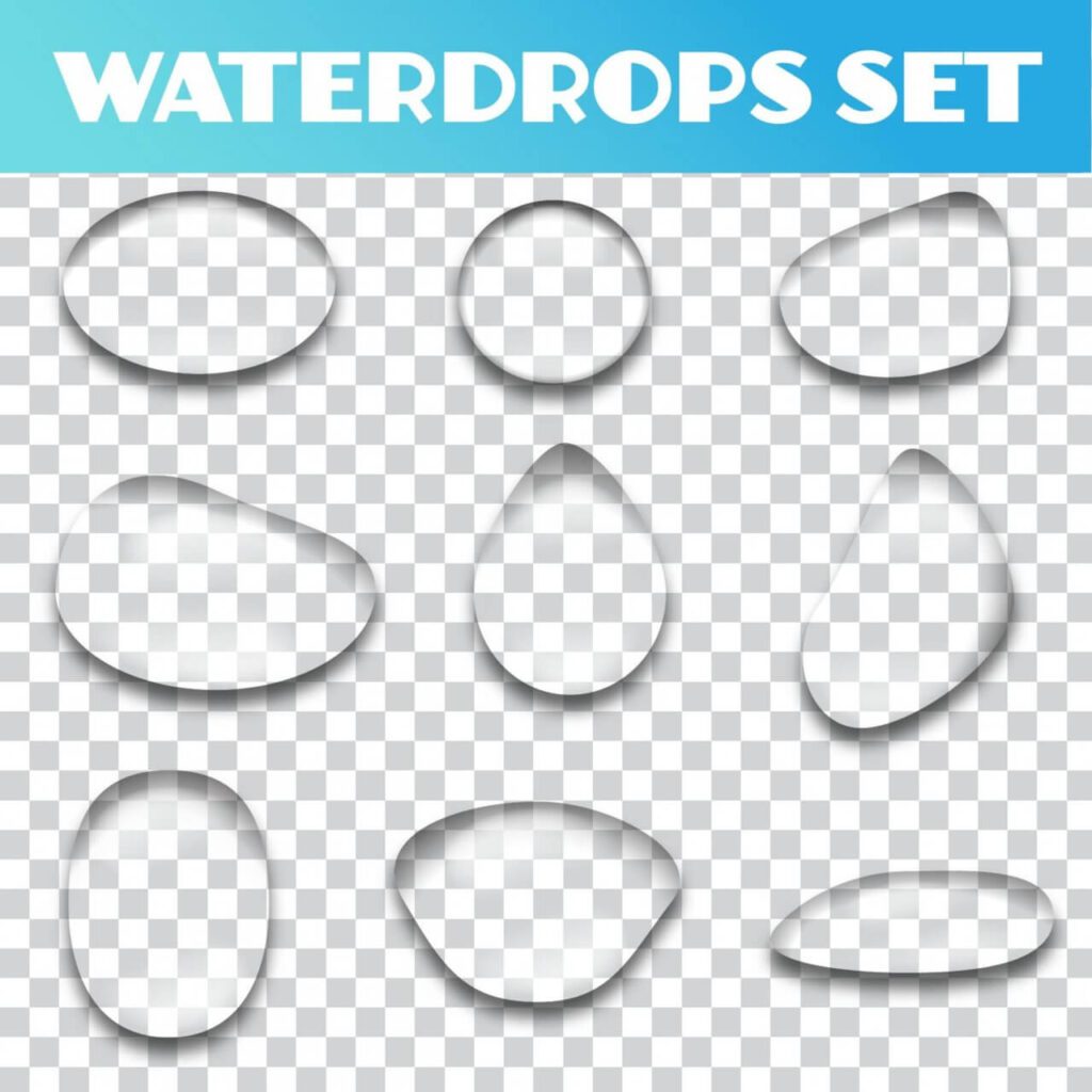 Water drops vector set