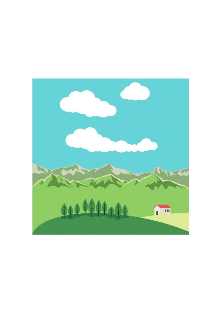 Vector illustration Mountain landscape