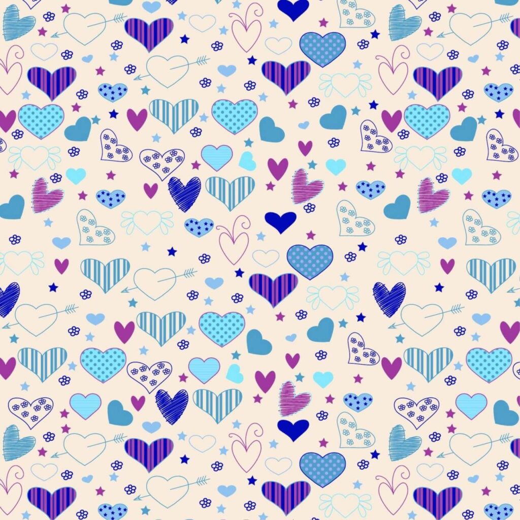 Love pattern with hearts