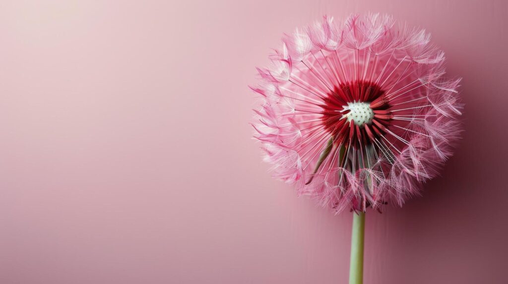 Dandelion on Pink Background Stock Free