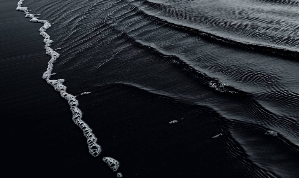 Dark Aesthetic Background Black Sand and Waves Stock Free