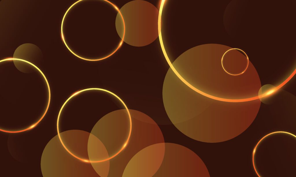 Dark orange circular geometric background. Free Vector