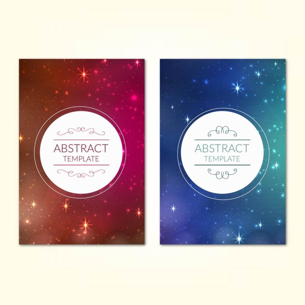 Posters template with universe starry sky background