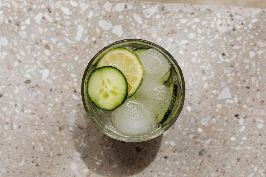 Cold and refreshing detox water – ice cubes Stock Free