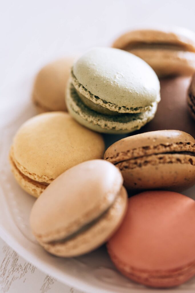 Delicious Homemade Macarons on a Plate Free Photo