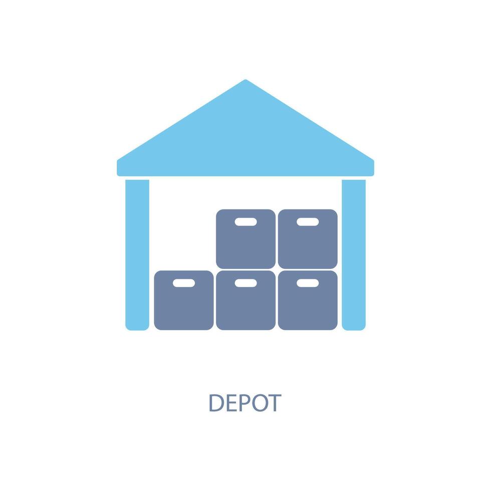 depot concept line icon. Simple element illustration. depot concept outline symbol design. Stock Free