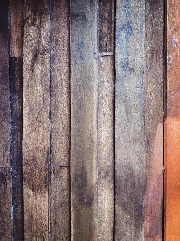 Detail of a brown wooden wall texture and background with copy space Stock Free