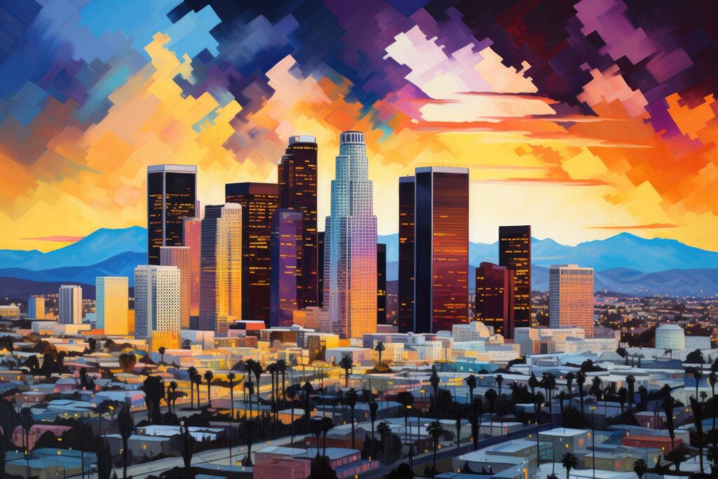 Digital AI Painting of Los Angeles Stock Free