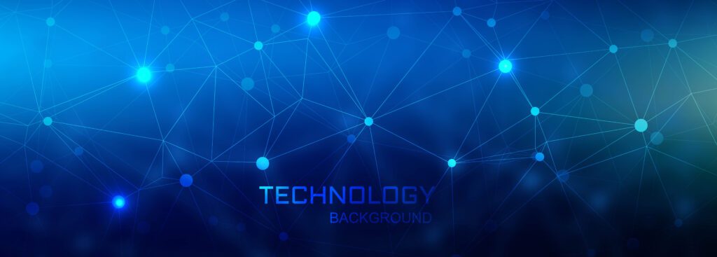 Digital connecting banner technology polygon background Free Vector