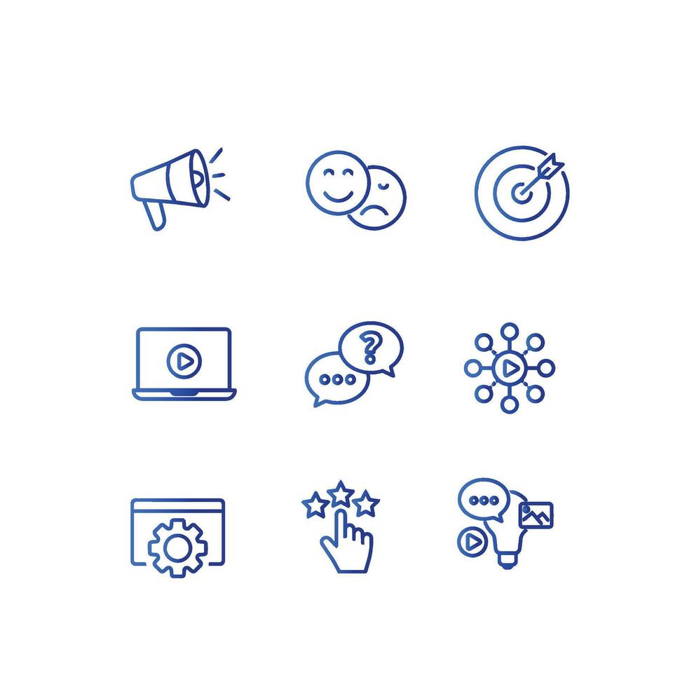 digital marketing icon set Stock Free