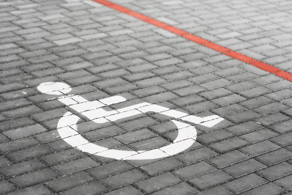 Disabled Parking Reserved for Wheelchairs Road Marking Free Photo