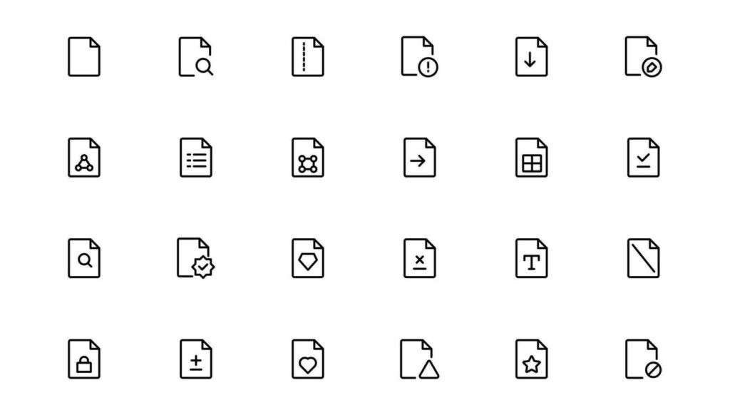 Document line icon set. Documents symbol collection. Different documents icons. Outline icon . Stock Free