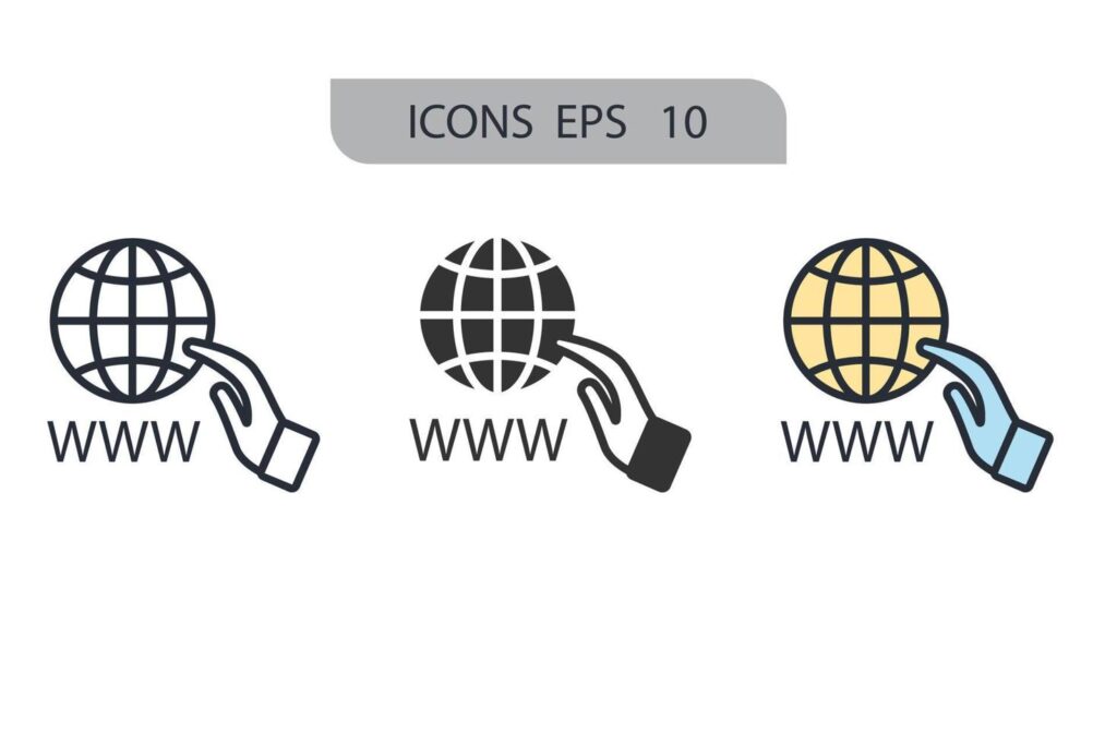 Domain icons symbol vector elements for infographic web Stock Free