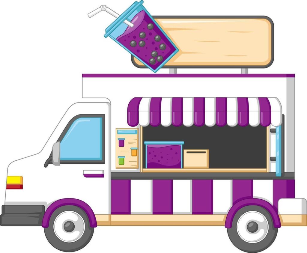 drink truck delivery fast food urban business icon Stock Free