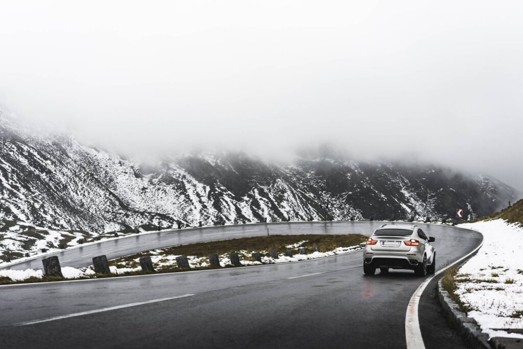 Driving on Grossglockner Mountain Road in Winter Weather Free Photo