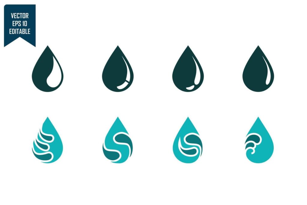 Droplet design icon set Stock Free