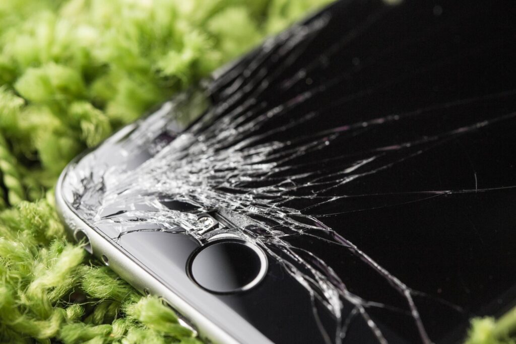 Dropped iPhone 6 with Cracked Screen Close Up Free Photo