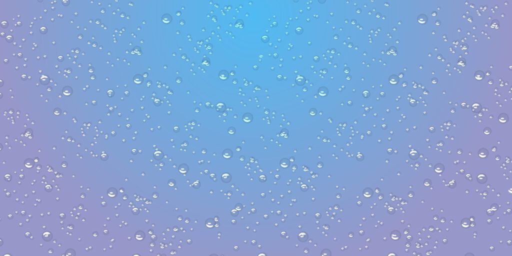 Drops water rain on blue background, realistic style, vector elements Free Vector