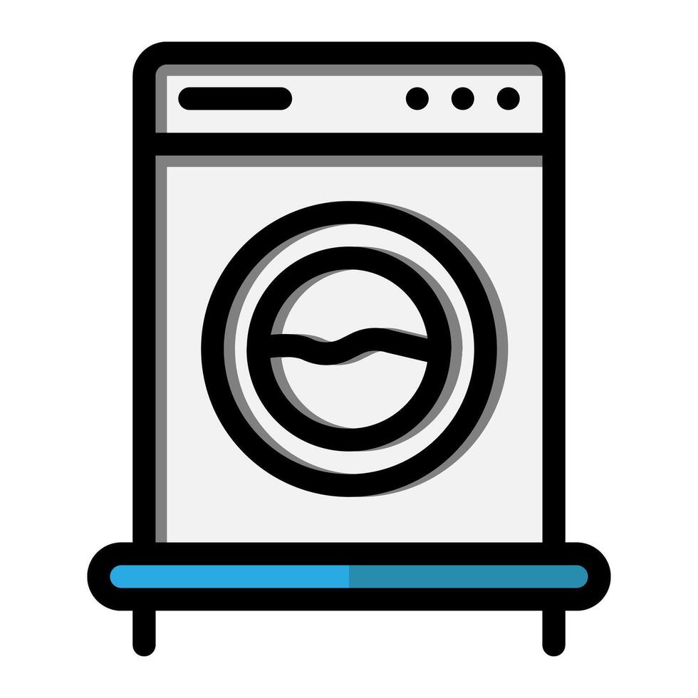 Dry cleaning flat icon. editable laundry machine symbol. Stock Free