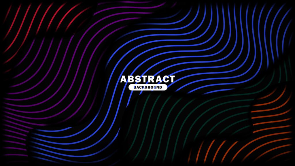 Dynamic colorful dark wave line abstract background, banner, abstract background template Free Vector