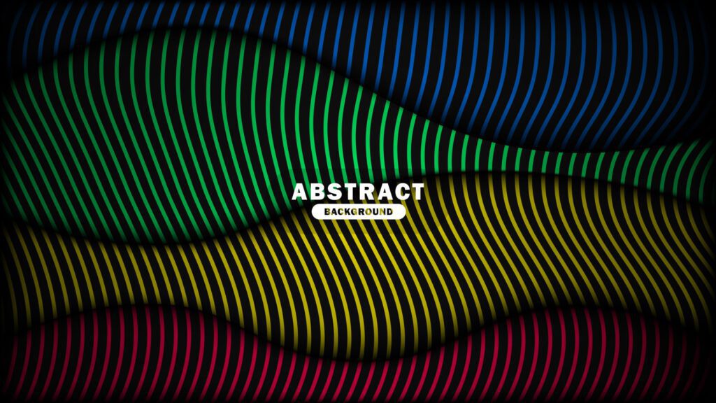 Dynamic colorful dark wave line abstract background Free Vector