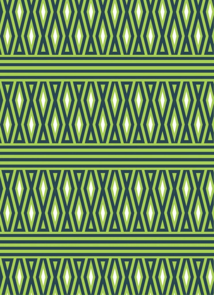 Geometric Green and White Pattern