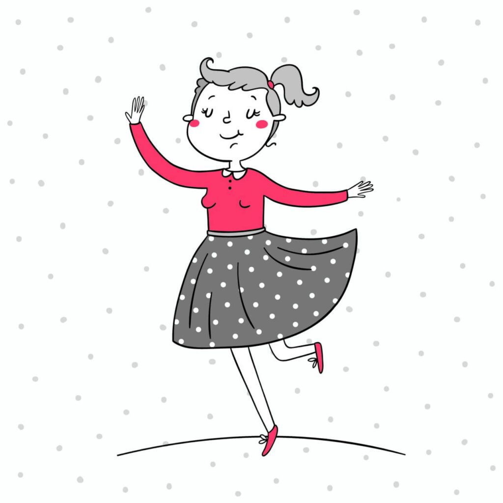 Illustration of a girl dancing